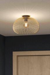 Eglo Venezuela IP20 Gold Flush Mounted Ceiling Light in Metallic Gold - thumbnail 2