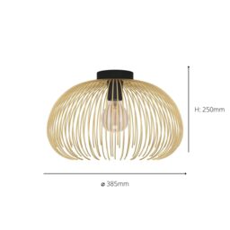 Eglo Venezuela IP20 Gold Flush Mounted Ceiling Light in Metallic Gold - thumbnail 3