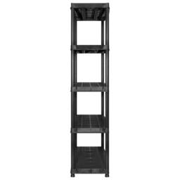 Berkfield Home Storage Shelf 5-Tier Black 255x40x185 cm Plastic - Size: 255 x 40 x 185 cm - thumbnail 4