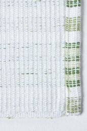 Homescapes Handloomed Striped Cotton Bath Mat in Green - thumbnail 4