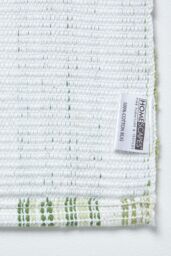 Homescapes Handloomed Striped Cotton Bath Mat in Green - thumbnail 5