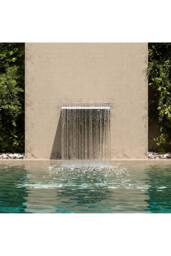 Living and Home 30cmW x 20cmD Wall-Mounted Stainless Steel Water Blade Waterfall Pool Fountain Garden in Silver - Size: 30 cmW x 20 cmD - thumbnail 6