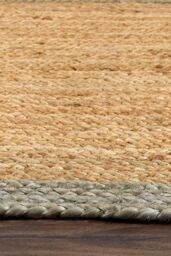 Origin Jute Border Sage Green in Light Sand - Size: 120 cm x 170 cm - thumbnail 6