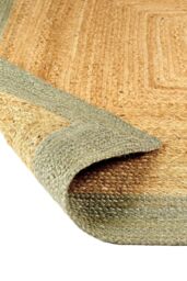Origin Jute Border Sage Green in Light Sand - Size: 120 cm x 170 cm - thumbnail 3