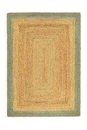 Origin Jute Border Sage Green in Light Sand - Size: 120 cm x 170 cm - thumbnail 2