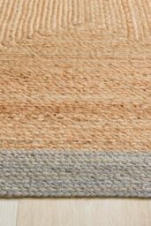 Origin Jute Border Sage Green in Light Sand - Size: 120 cm x 170 cm - thumbnail 4
