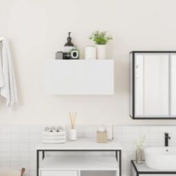 Berkfield Home Bathroom Wall Cabinet White 60x25x30 cm Engineered Wood - Size: 60 x 25 x 30 cm - thumbnail 3