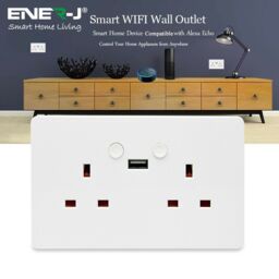 ENER-J Smart WiFi 13A Twin Wall Socket with Type C Port White 250V - thumbnail 4