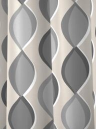 Fusion 'Lennox' Modern Geo Print Eyelet Curtains in Grey - Size: 117 cm width x 137 cm drop - thumbnail 3