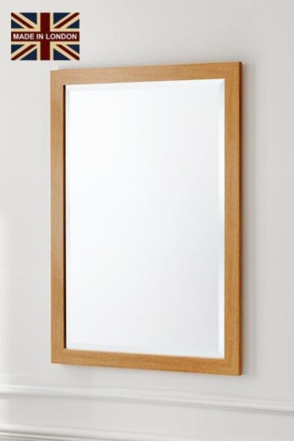 Yearn Mirrors Oak Effect Slim Framed Bevelled Mirror in Light Oak - image 1