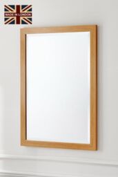 Yearn Mirrors Oak Effect Slim Framed Bevelled Mirror in Light Oak