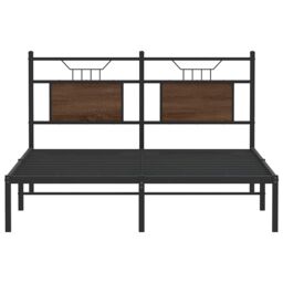 Berkfield Home Bed Frame without Mattress Brown Oak 140x200 cm Engineered Wood - thumbnail 6