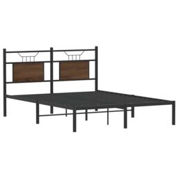 Berkfield Home Bed Frame without Mattress Brown Oak 140x200 cm Engineered Wood - thumbnail 3