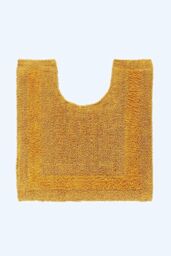 Homescapes Luxury Pedestal Mat Reversible 1600GSM 100% Cotton, 50 x 55cm Bath Mat in Mustard - Size: 50 x 55 cm