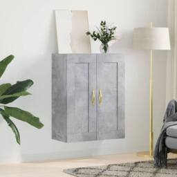 Berkfield Home Wall Mounted Cabinet Concrete Grey 69.5x34x90 cm Engineered Wood - thumbnail 3