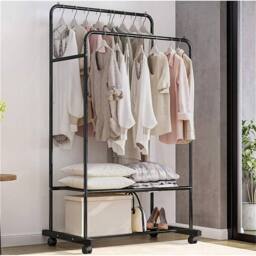 Havendro Industrial Pipe Clothes Rack With Shoe Storage in Black - thumbnail 4