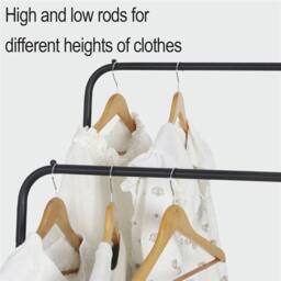 Havendro Industrial Pipe Clothes Rack With Shoe Storage in Black - thumbnail 3