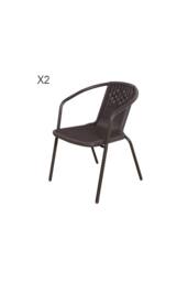 Living and Home Square 2 - Person 105Cm Long Dining Bistro Set in Brown - thumbnail 5