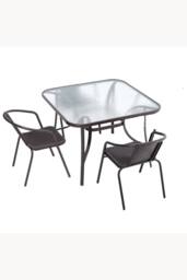 Living and Home Square 2 - Person 105Cm Long Dining Bistro Set in Brown - thumbnail 1
