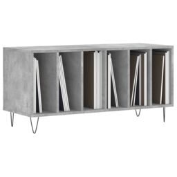 Berkfield Home Record Cabinet Concrete Grey 100x38x48 cm Engineered Wood - Size: 100 x 38 x 48 cm - thumbnail 3
