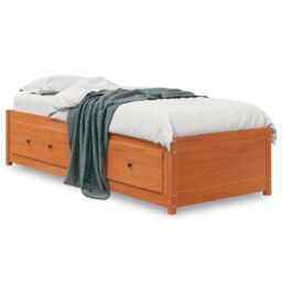 Berkfield Home Day Bed Wax Brown 90x200 cm Solid Wood Pine - thumbnail 2