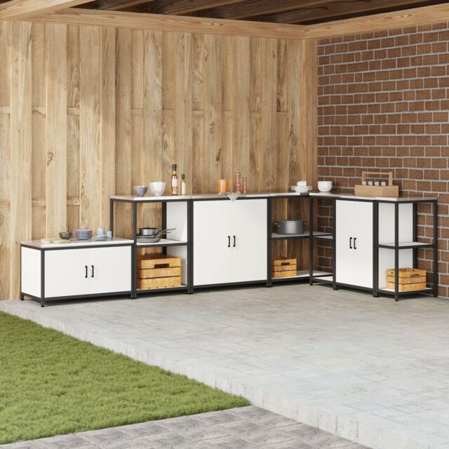Berkfield Home Kitchen Storage Cabinet with Drawer with Shelf with Storage with Door White Steel - image 1