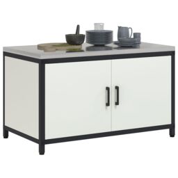 Berkfield Home Kitchen Storage Cabinet with Drawer with Shelf with Storage with Door White Steel - thumbnail 3