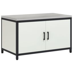 Berkfield Home Kitchen Storage Cabinet with Drawer with Shelf with Storage with Door White Steel - thumbnail 2