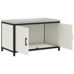 Berkfield Home Kitchen Storage Cabinet with Drawer with Shelf with Storage with Door White Steel - thumbnail 5