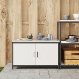 Berkfield Home Kitchen Storage Cabinet with Drawer with Shelf with Storage with Door White Steel - thumbnail 4