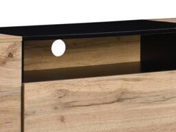 Vente-unique TV Stand With 2 Doors, 1 Drawer & 1 Shelf - Natural & Black - thumbnail 5
