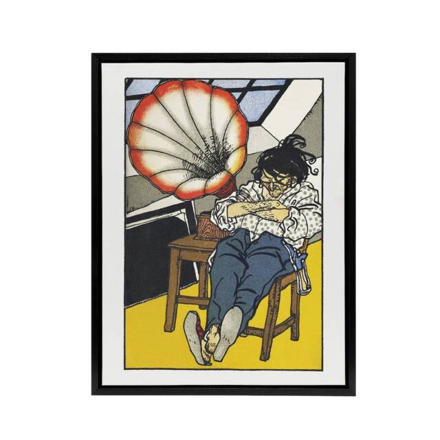 "Artery8 A Beethoven Music Enthusiast Moriz Jung Framed Canvas Wall Art Print - Size: W18"" x H24""" - image 1