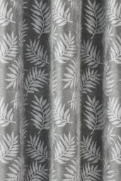 Enhanced Living Oakland Grey Leaf Pattern, Thermal, Room Darkening Pair of Curtains with Eyelet Top - Size: 168 cm width x 183 cm drop - thumbnail 3