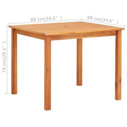 Berkfield Home Garden Table 88x88x74 cm Solid Acacia Wood - Size: 88 x 88 x 74 cm - thumbnail 4