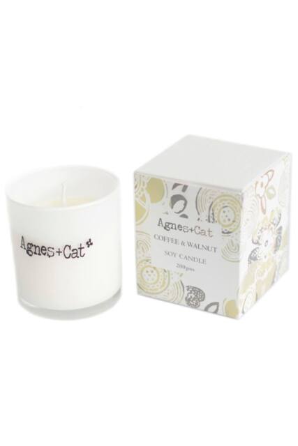 KDMD Agnes Cat Votive Candle Coffee & Walnut in White - image 1