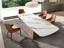 Angel Cerda Brown Leatherette Dining Chair with Armrests - thumbnail 5