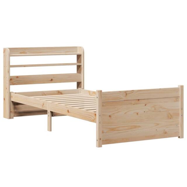 Berkfield Home Beautiful Bed Frame with Headboard without Mattress 75x190 cm Sma in Light Brown - Size: Small Single - image 1