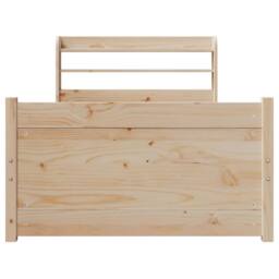 Berkfield Home Beautiful Bed Frame with Headboard without Mattress 75x190 cm Sma in Light Brown - Size: Small Single - thumbnail 4