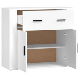 Berkfield Home Sideboard White 80x33x70 cm Engineered Wood - Size: 80 x 33 x 70 cm - thumbnail 4