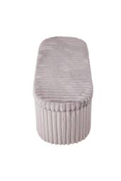 Living and Home Corduroy Upholstered Storage Bench in Grey - thumbnail 6