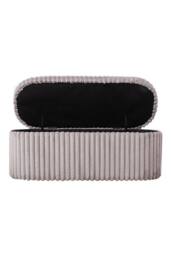 Living and Home Corduroy Upholstered Storage Bench in Grey - thumbnail 5