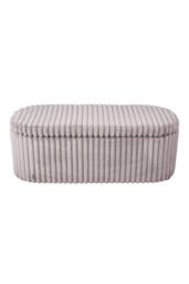 Living and Home Corduroy Upholstered Storage Bench in Grey - thumbnail 4