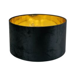 ValueLights Reni Black Velvet with Gold Inner Easy Fit Ceiling Lamp Shade & Bulb - Size: Large - thumbnail 8