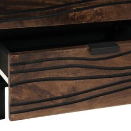 Berkfield Home Bedside Cabinet - 50 x 33 x 60 cm - Made from Solid & Engineered Wood in Brown - thumbnail 8
