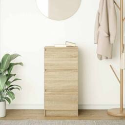 Berkfield Home Sideboard Sonoma Oak 37.5x35x76 cm Engineered Wood in Light Oak - thumbnail 1