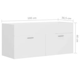 Berkfield Home Sink Cabinet White 100x38.5x46 cm Engineered Wood - thumbnail 8