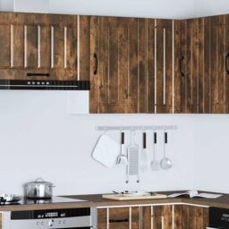 Berkfield Home Kitchen Wall Cabinet Lucca Smoked Oak Engineered Wood in Brown - thumbnail 4