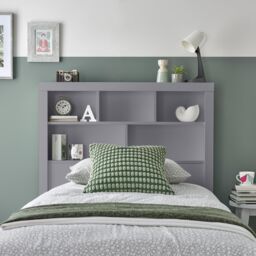 Bedmaster Oscar Wooden Bookcase Ottoman Storage Bed in Grey - Size: Single - thumbnail 5