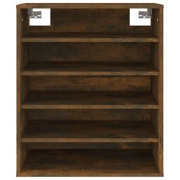 Berkfield Home Shoe Cabinet Smoked Oak 60x35x70 cm Engineered Wood in Brown - Size: 60 x 35 x 70 cm - thumbnail 6