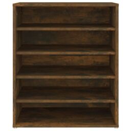 Berkfield Home Shoe Cabinet Smoked Oak 60x35x70 cm Engineered Wood in Brown - Size: 60 x 35 x 70 cm - thumbnail 5